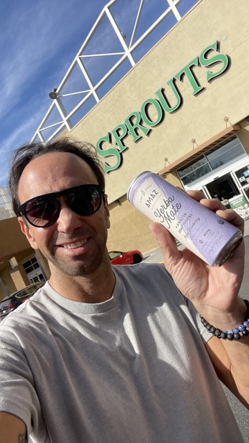 Gustavo Nader holding AMAZ Yerba Mate at Sprouts Farmers Market